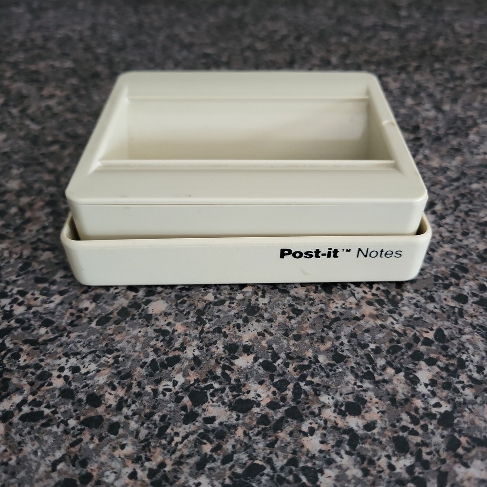 Vintage 3M Post-It Pop-Up Note Dispenser C-330 Beige Almond Weighted Desk Access